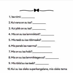 isadepäeva ankeet suurematele
